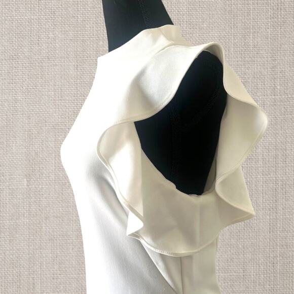 Black Halo Women's Pablo Mini Dress Ruffle White Size 6 NWT Bridal Party - Picture 5 of 11